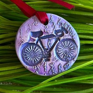 Handmade Bicycle Clay Pendant